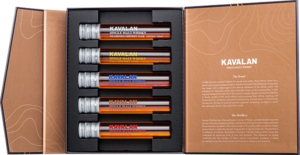 Kavalan Geschenkbox Tubes 5x0,05l in Box