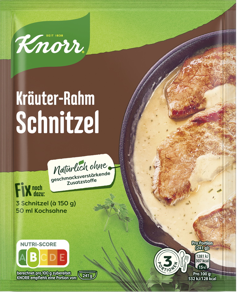 Knorr Fix für Kräuter-Rahmschnitzel 47G