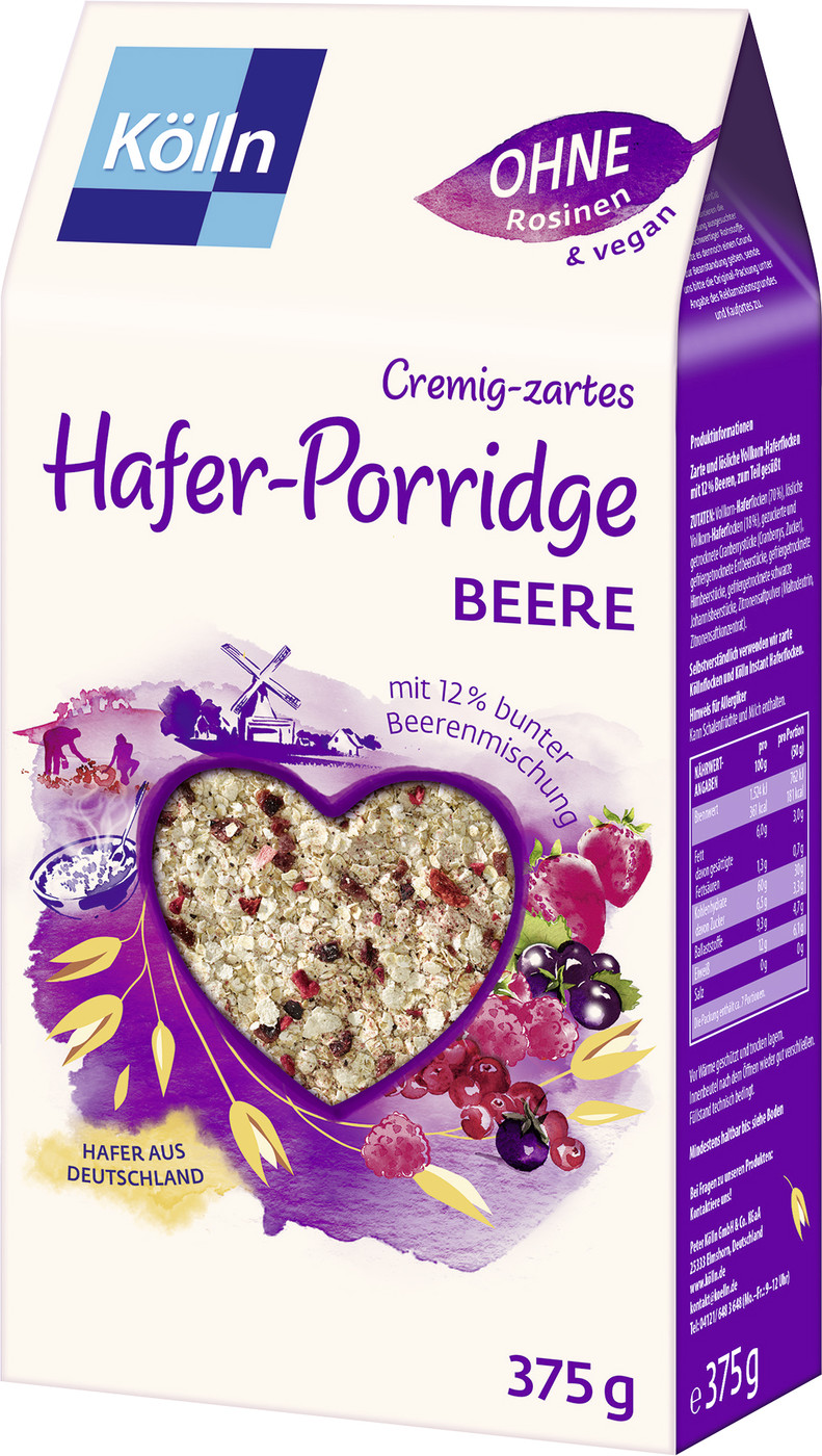 Kölln Cremig-zartes Hafer-Porridge Beere 375G