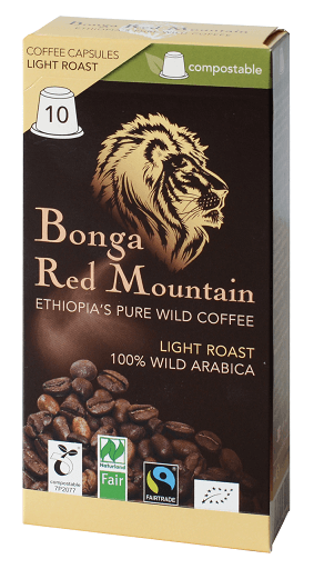 Kompostierbare Kapseln Light Roast Bonga Red Mountain