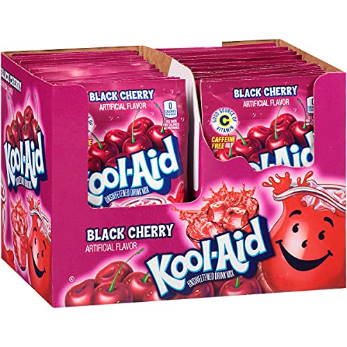 Kool-Aid Black Cherry Unsweetened Soft Drink Mix, 0.13-Ounce Packets (Pack of 96)