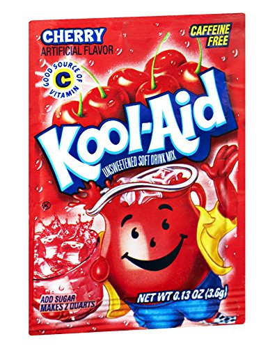 Kool-Aid Cherry Unsweetened Soft Drink Mix, 0.13 Ounce Packets (Pack of 192)