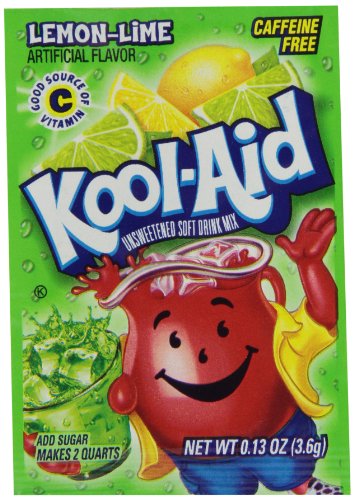 Kool-Aid Getränkemischung mit Zitronen- und Limettengeschmack, ungesüßt, Koffeinfrei, pulverförmig, 3,7 g