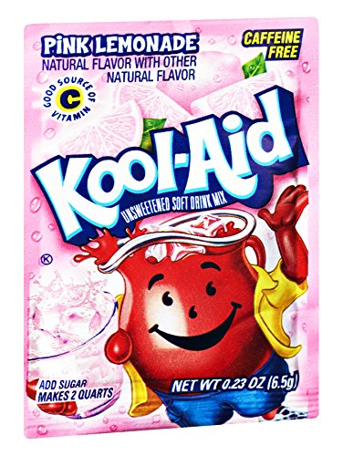 Kool-Aid Pink Lemonade Caffeine Free Unsweetened Soft Drink Mix, 0.23 OZ (Pack of 192)