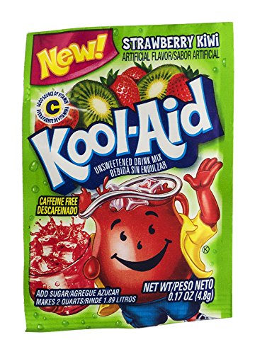 Kool-Aid Strawberry Kiwi Unsweetened Soft Drink Mix, 0.17 Ounce Packets (Pack of 192)