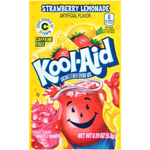 Kool-Aid Twists Soarin' Strawberry Lemonade Unsweetened Soft Drink Mix, 0.19 Ounce Packets (Pack of 192)