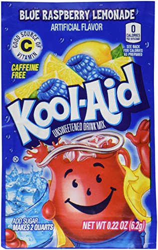 Kool-Aid Twists Soft Drink Mix - Ice Blue Raspberry Lemonade Unsweetened, Caffeine Free, 0.22 oz/envelope (Pack of 12)