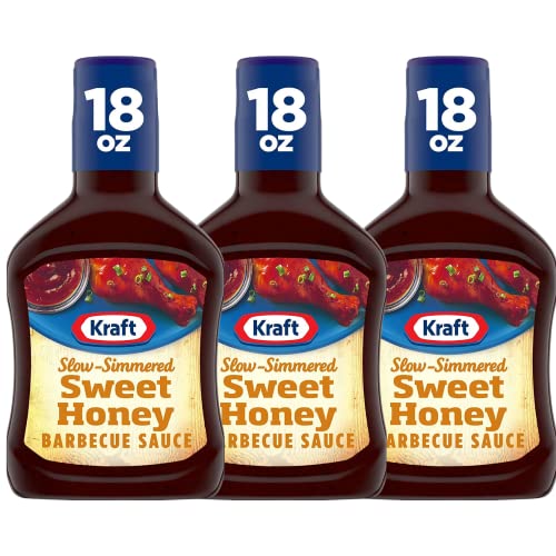 Kraft, BBQ Sauces, 18oz Bottle (Pack of 3) (Choose Flavor Below) (Sweet Honey)