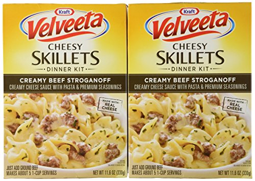 Kraft VELVEETA Cheesy Skillets CREAMY BEEF STROGANOFF Dinner Kit 11.6oz (2 Pack)