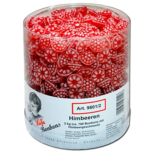 Küfa Himbeeren Fruchtbonbons hartkaramellen 700 Stück 2 kg, 1er Pack (1 x 2 kg)