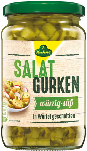 Kühne Salat Gurken würzig-Süß in Würfel 330G