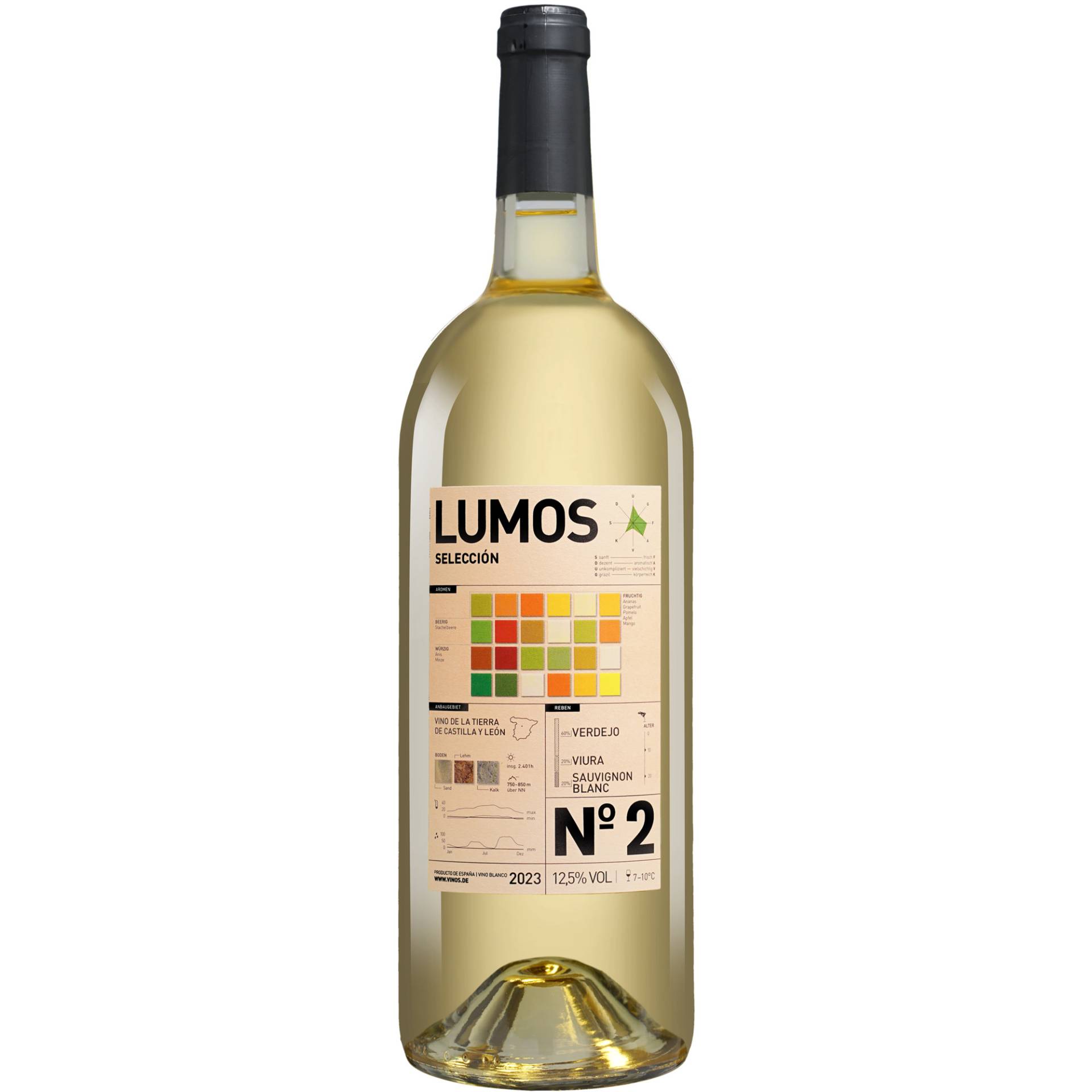 LUMOS No.2 Blanco - 1,5 L. Magnum 2023  1.5L 12.5% Vol. Weißwein Trocken aus Spanien