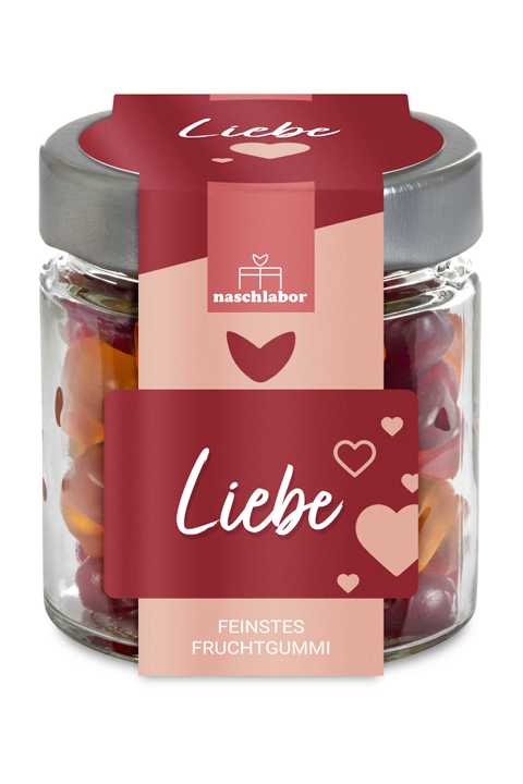 Liebe Fruchtgummi im Geschenkglas 120g