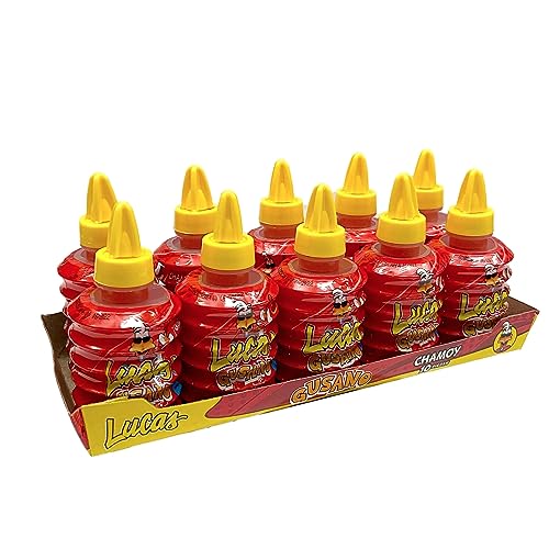 Lucas Gusano, Chamoy Flavor Hot Liquid Candy, 1.27oz, 10-Count by Lucas