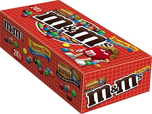 M&M'S Peanut Butter Chocolate Candy Sharing Size 2.83-Ounce Pouch 24-Count Box