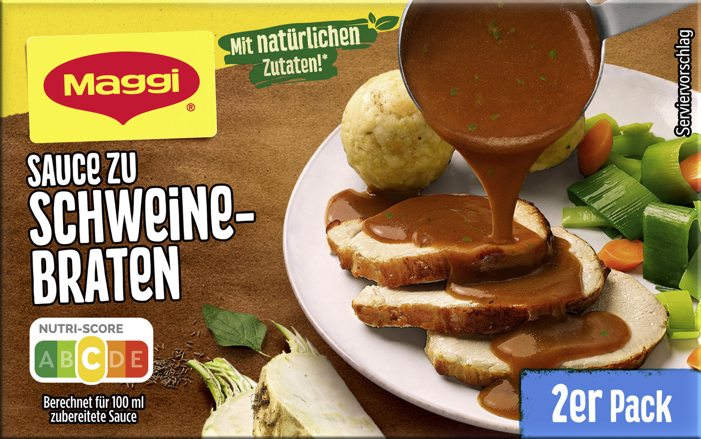 Maggi Sauce zu Schweinebraten ergibt 2x 250ML