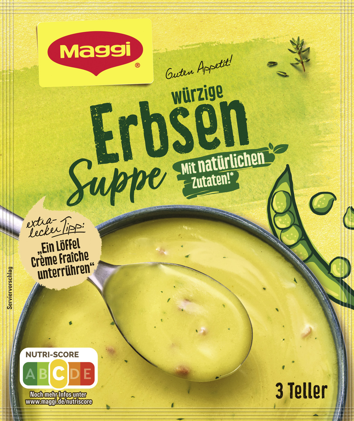 Maggi Guten Appetit Würzige Suppe Erbsen ergibt 750ML