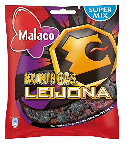 Malaco Leijona Kuningas - Original - Schwedisch - Super Mix - Salmiak - Lakritz - fruchtig - Weingummi - Süßigkeiten - Partytüte - 300g von Malaco