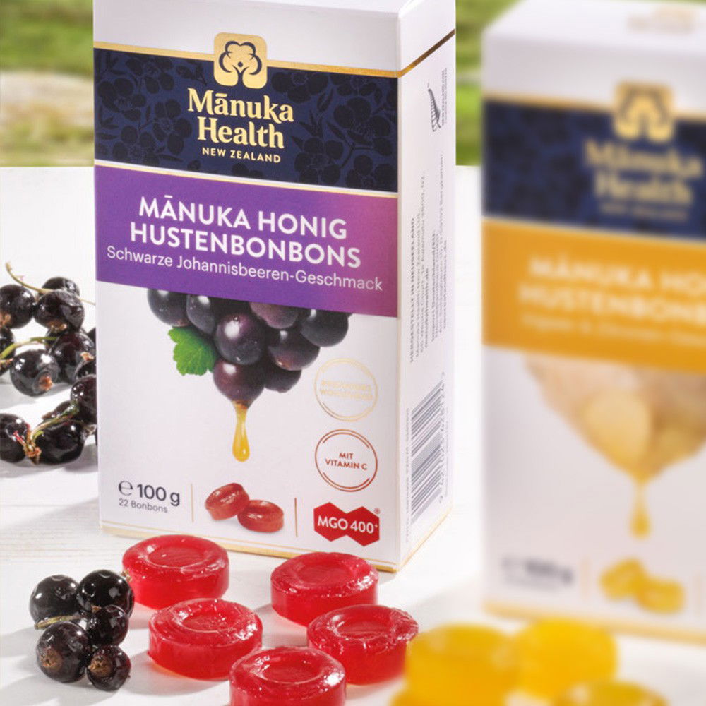 Manuka MGO 400+ Hustenbonbons Schwarze Johannisbeere von Manuka Health