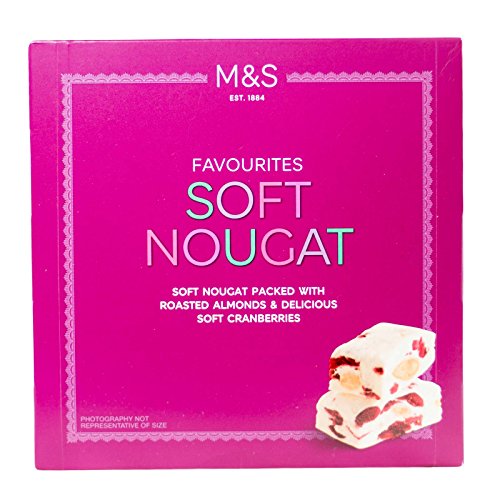 Marks & Spencer / M&S Soft Nougat Pieces Packed With Roasted Almonds & Delicious Soft Cranberries 156g From the UK