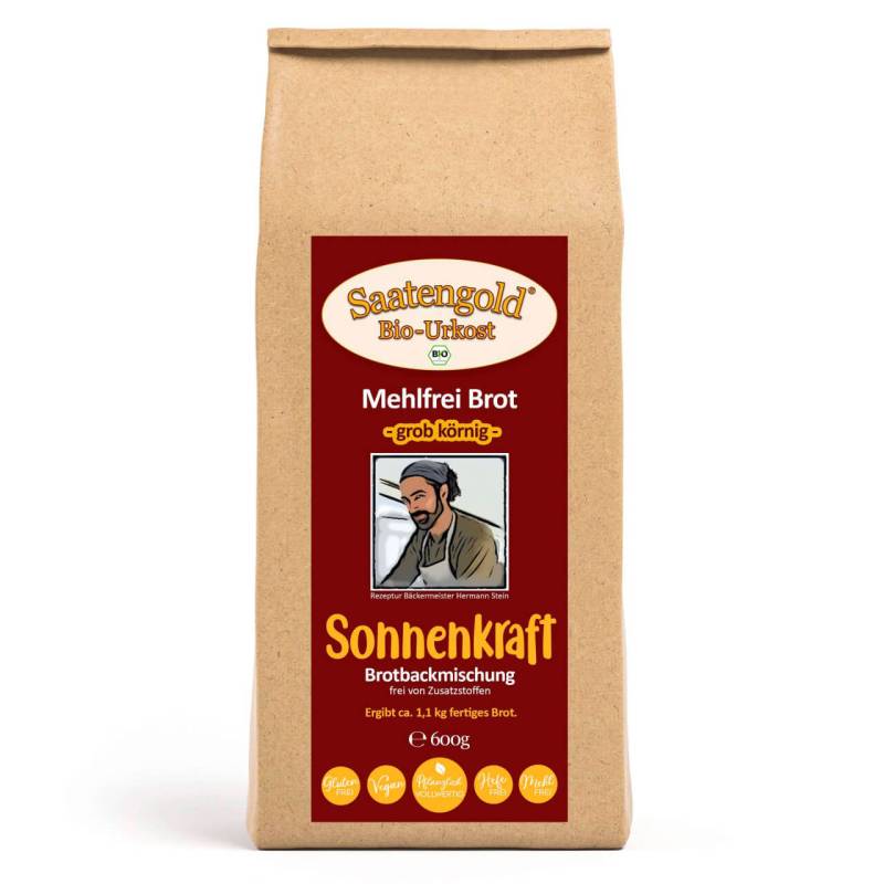 Mehlfreibrot Sonnenkraft -grob k?rnig- Bio Brotbackmischung 600g