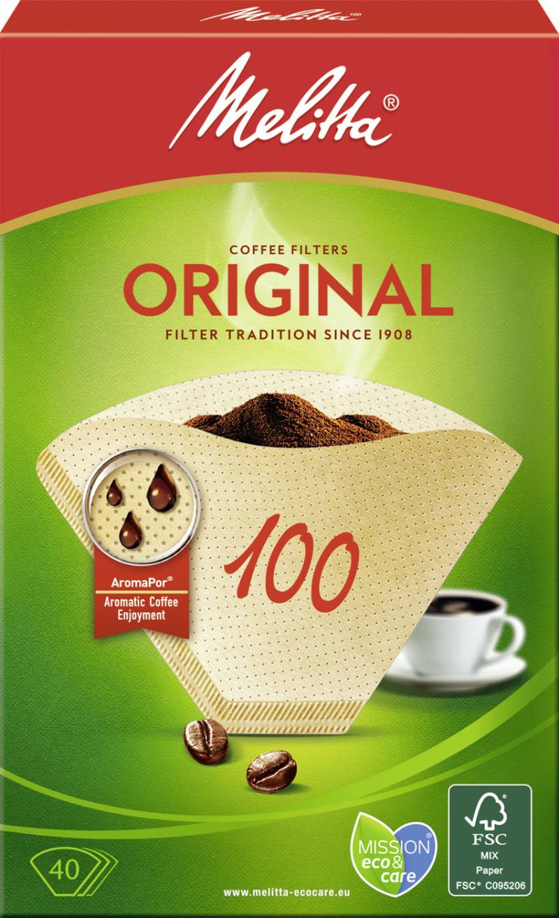 Melitta Filtertüten 100 naturbraun 40ST