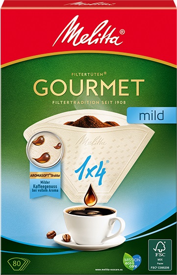 Melitta Gourmet Mild Filtertüten Gr.1x4 80ST