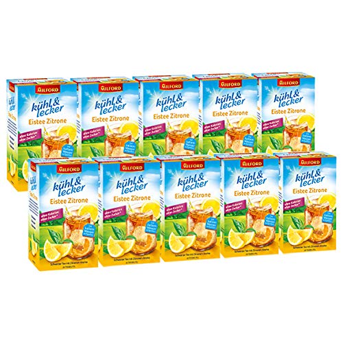 Milford k?hl & lecker Eistee Zitrone, 20 Teebeutel / 10er Pack