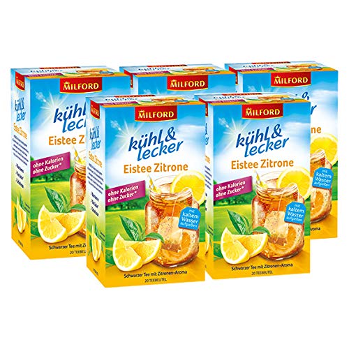 Milford k?hl & lecker Eistee Zitrone, 20 Teebeutel / 5er Pack