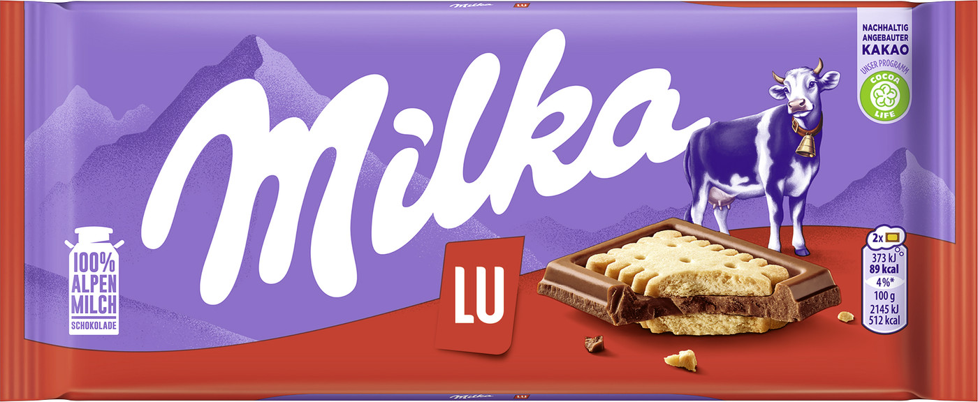 Milka Alpenmilch Schokolade mit LU-Keksen 87G