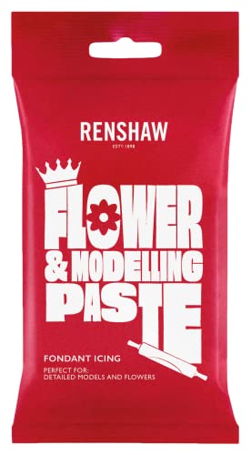 Renshaw Flower & Modelling Paste White 250g - Modellierpaste, Perfekt für Blumen, Blüten, Figuren und Vielem Mehr, Essbare Zuckerpaste - 250 g von Renshaw