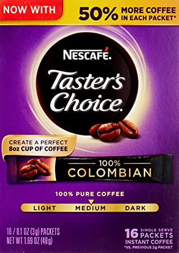 Nescafe Taster's Choice 100% Colombian 16 Piece Instant Coffee Single Serve Sticks, 1.69 oz von Nescafe