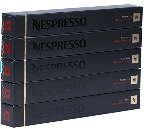 Nespresso Ristretto Decaffeinato Flavour Coffee 50 Capsules Pods 5 Sleeves Long Expiry