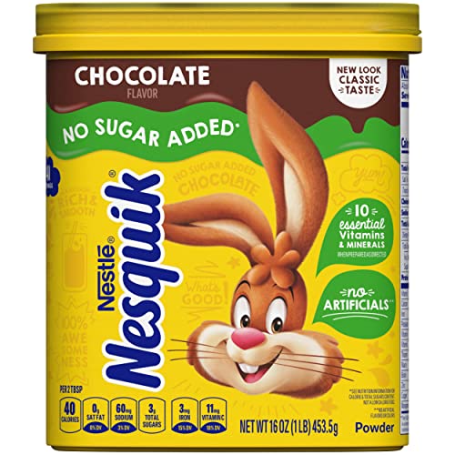 Nesquik Chocolate Powder No Sugar Added, 16 oz