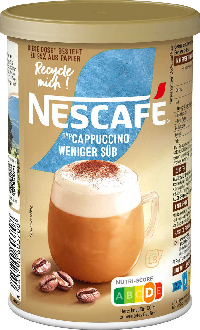 Nestlé Nescafe Typ Cappuccino Weniger Süß 220G