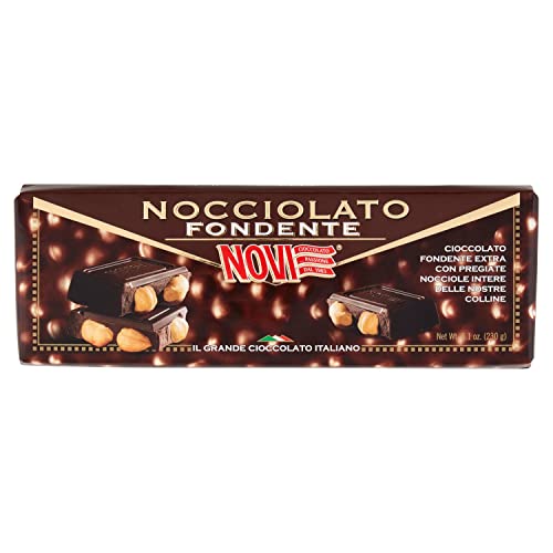 Novi Schokolade | Novi Zartbitterschokolade Haselnuss | Italienische Schokolade | Novo Schokolade | 230 Gramm Total