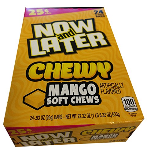 Now and Later Chewy Mango Flavored Candy 6 piece, 0.93 Ounce (Pack of 24) von Now & Later