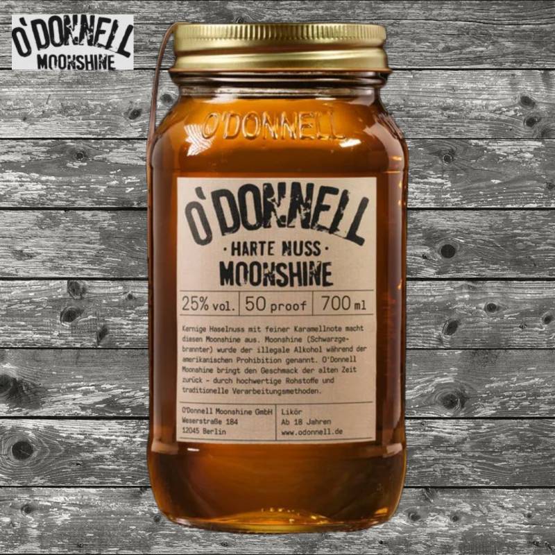 O´Donnell - Moonshine - Harte Nuss - 700ml - „Mason Jars“ Glas