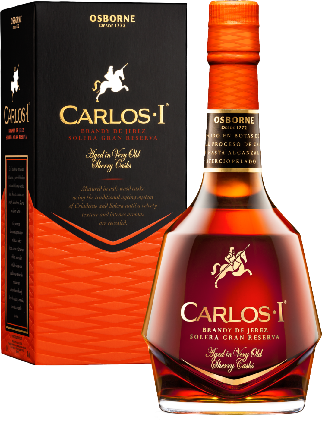 Osborne Carlos I Brandy de Jerez Solera Gran Reserva in Geschenkverpackung