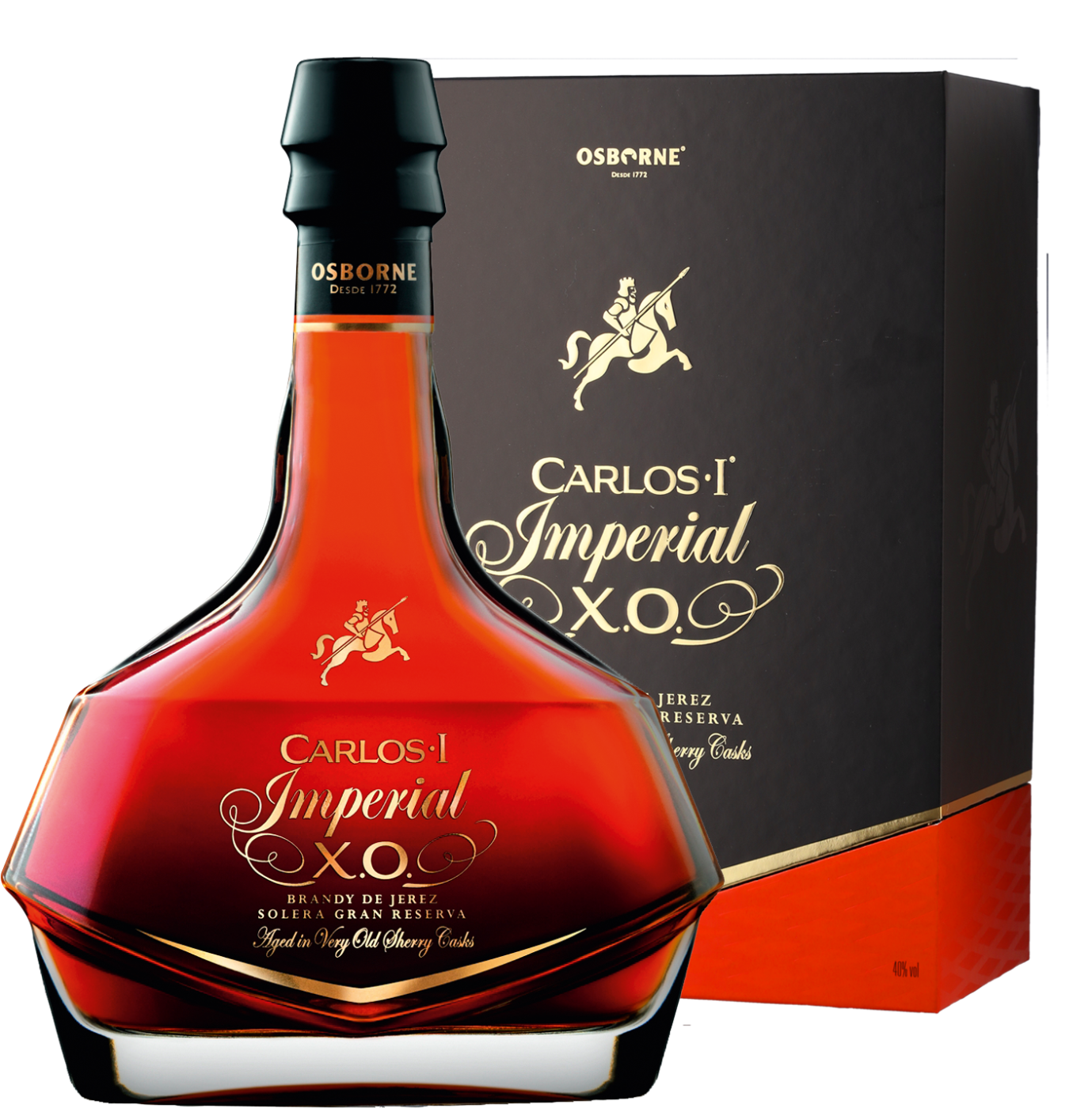 Osborne Carlos I Imperial X.O. Brandy de Jerez Solera Gran Reserva in Geschenkverpackung