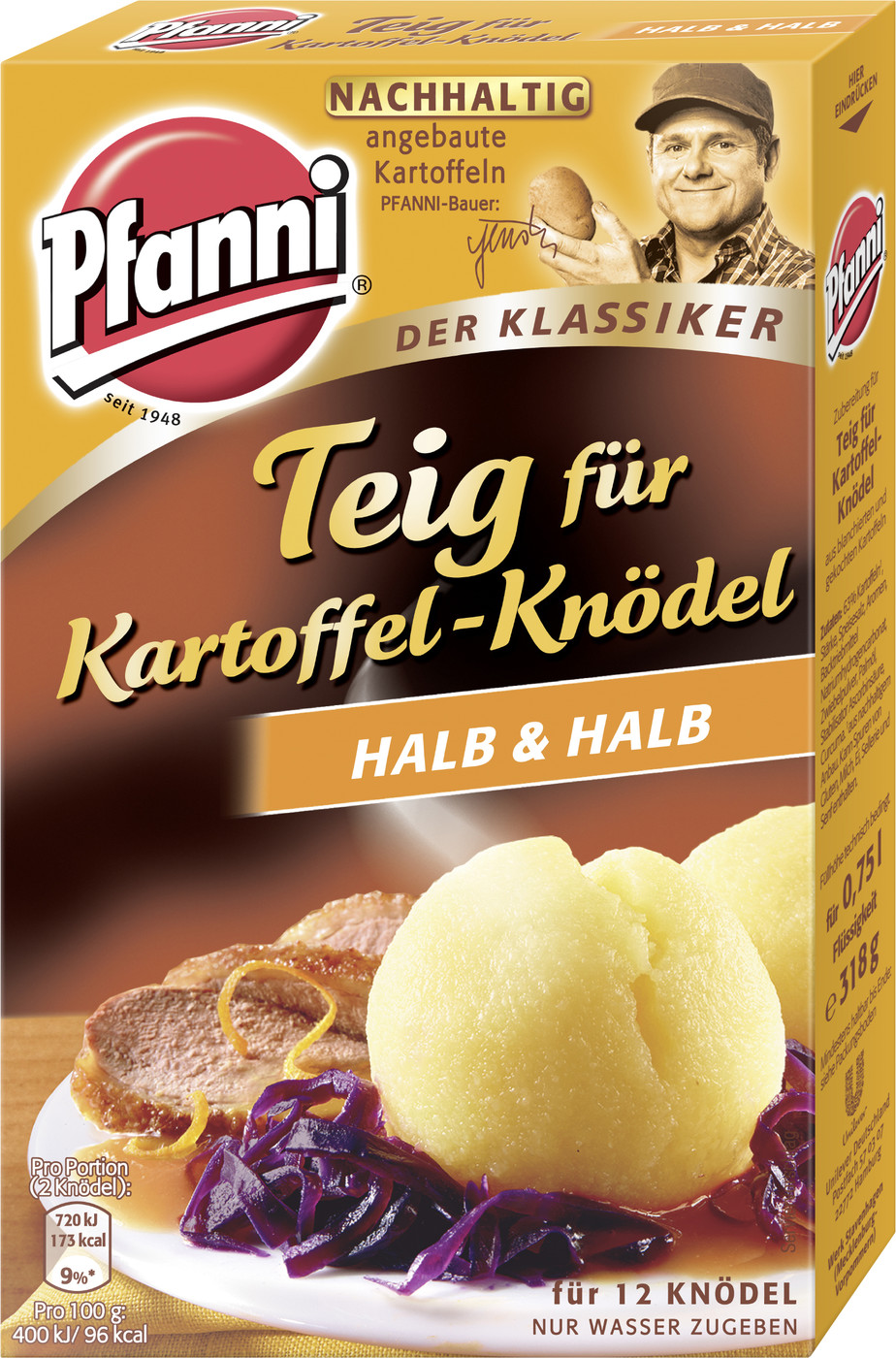 Pfanni Kartoffel Knödel-Teig der Klassiker halb & halb für 12 Knödel 318G