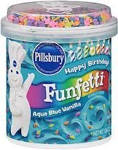 Pillsbury, Happy Birthday Funfetti Aqua Blue Vanilla Frosting with Candy Bits, 15.6oz Tub (Pack of 3)