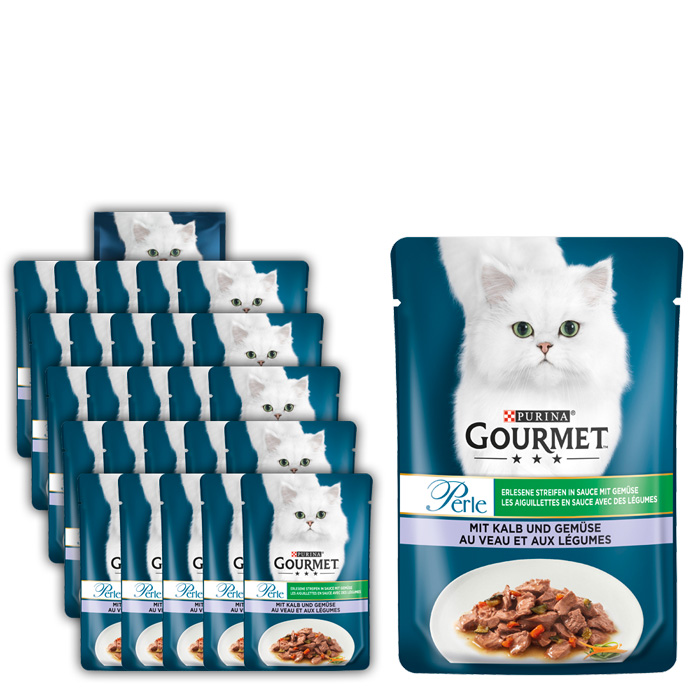 Purina Gourmet Perle Erlesene Streifen mit Kalb und Gemüse 26x85G