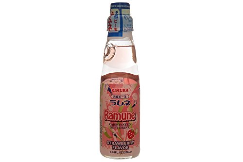 Ramune (Japanisch Limonade) Erdbeergeschmack 200ml by Kimura von Kimura