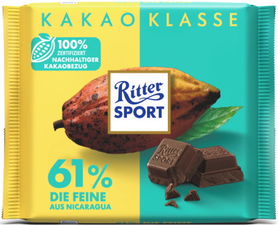 Ritter Sport 61% Die Feine aus Nicaragua 100G