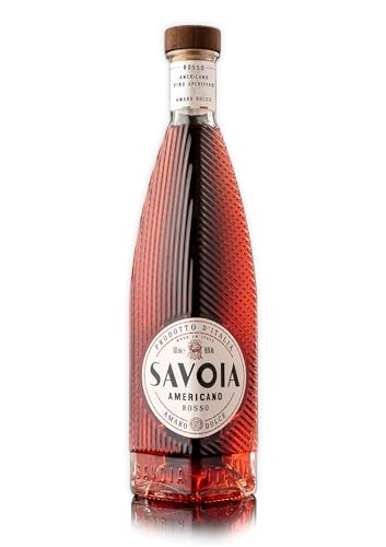 SAVOIA Americano Rosso, aromatisierter italienischer Aperitifwein mit bittersüßem Zitrusgeschmack aus Turin, Ideal für Cocktails, 18,6% Vol., 500 ml von Savoia