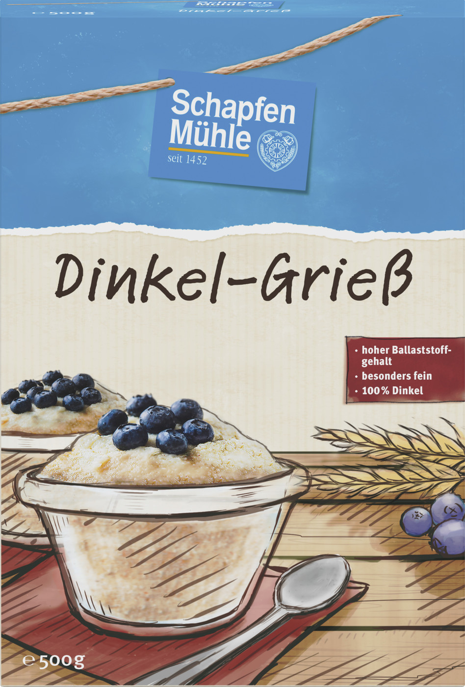 Schapfenmühle Dinkelgrieß 500G