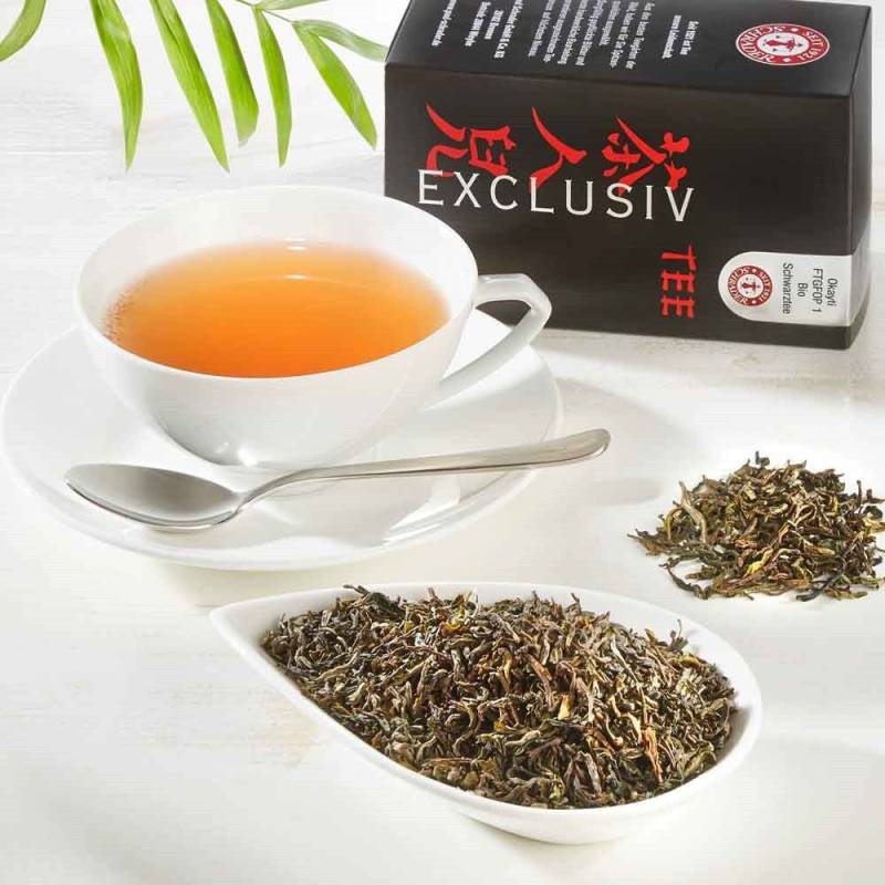 Schrader Schwarzer Tee Darjeeling First Flush Okayti FTGFOP1 Bio von Schrader