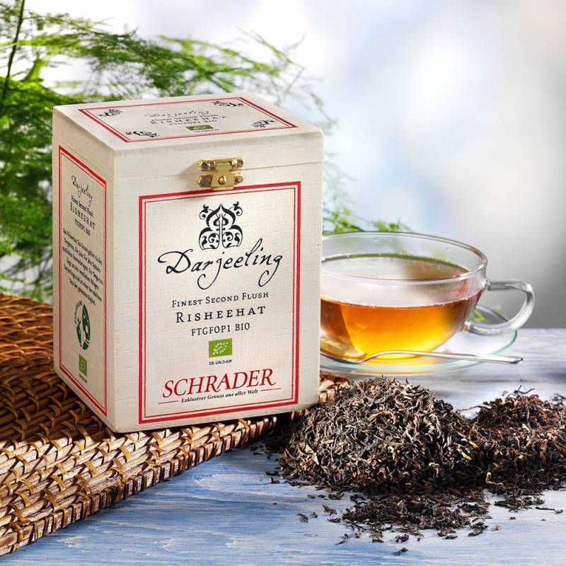 Schrader Schwarzer Tee Darjeeling Second Flush Risheehat FTGFOP1 Bio von Schrader