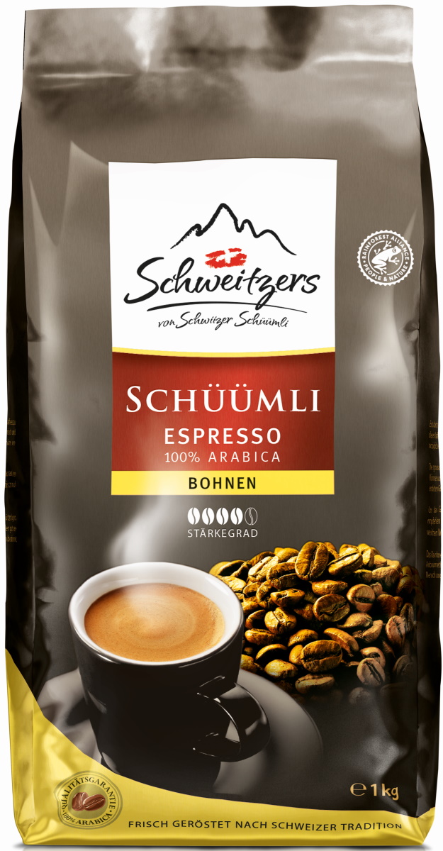 Schweitzers Schüümli Espresso 100% Arabica Bohnen 1KG   MHD 30.04.2025